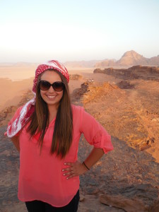Watching the sunset from a sand dune in Wadi Rum, Jordan