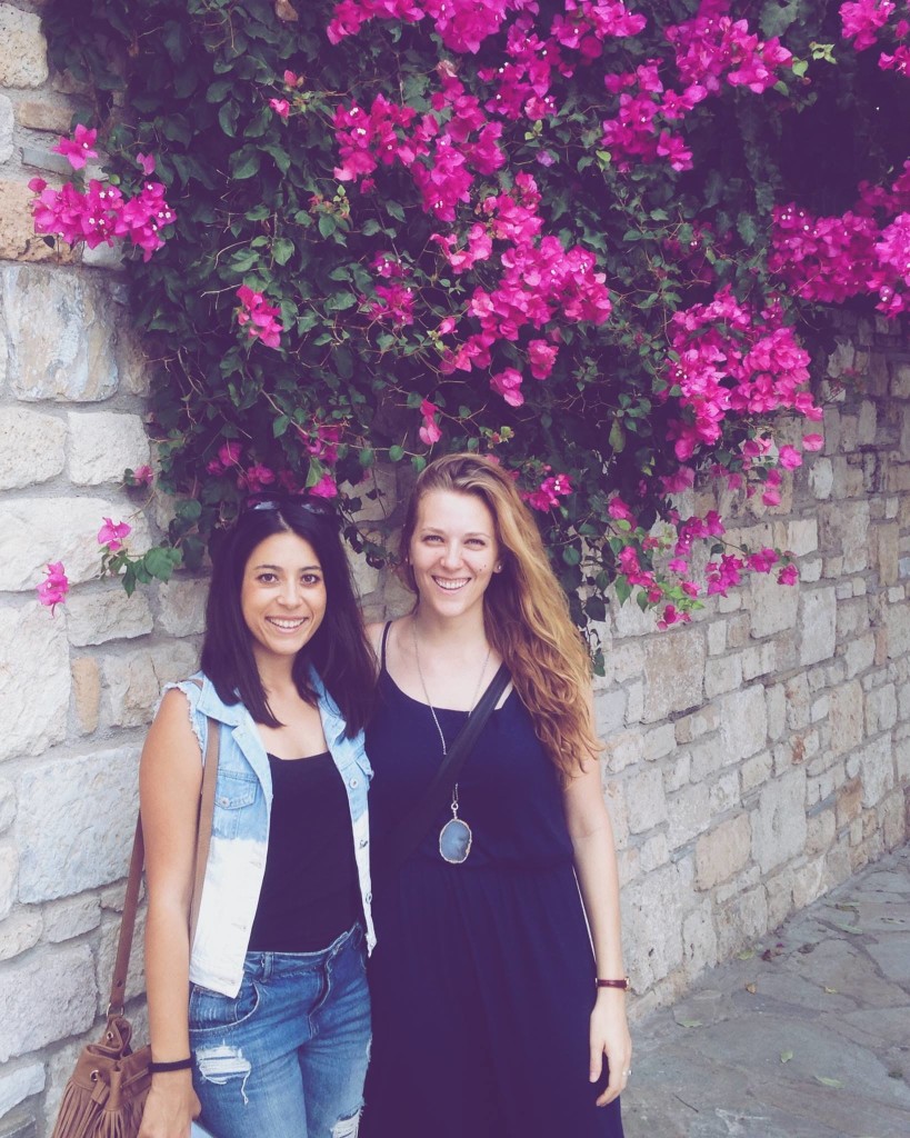 Kate with Greek Friend Eva in Athens 2014
